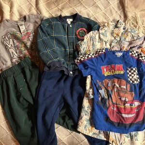 Boys 2T Clothing Bundle Character Outfits Bluey Cars Jurassic World Turtles